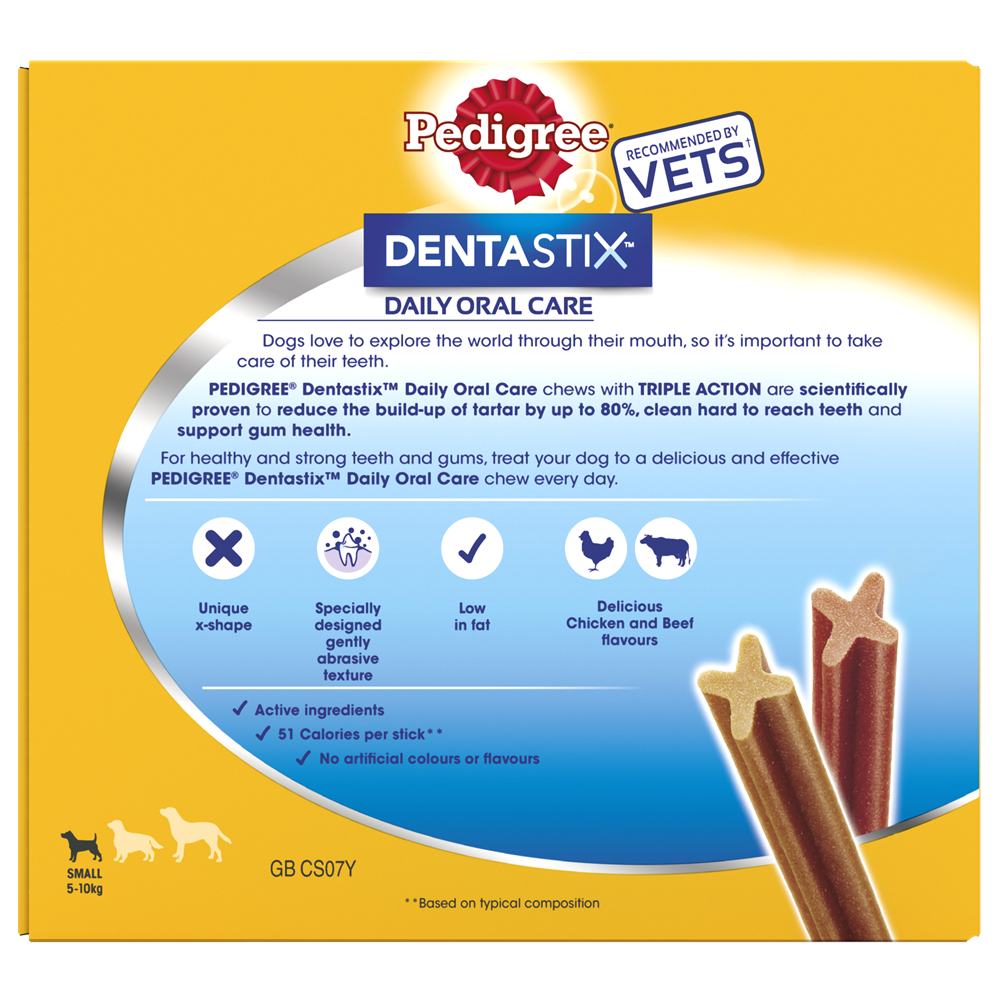 Pedigree Dentastix Daily Dental Dog Treats for Small Breed Dogs, 70 Sticks
