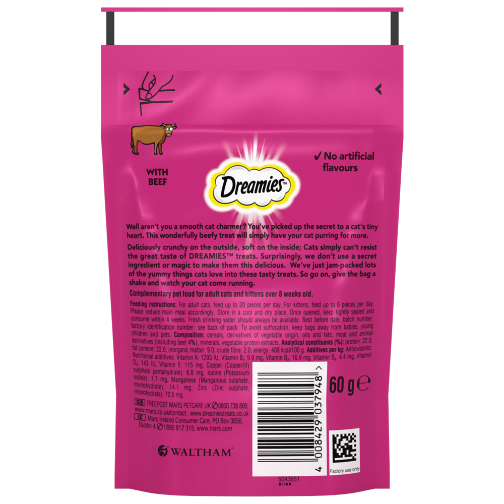 Dreamies Cat Treats with Beef, 60g