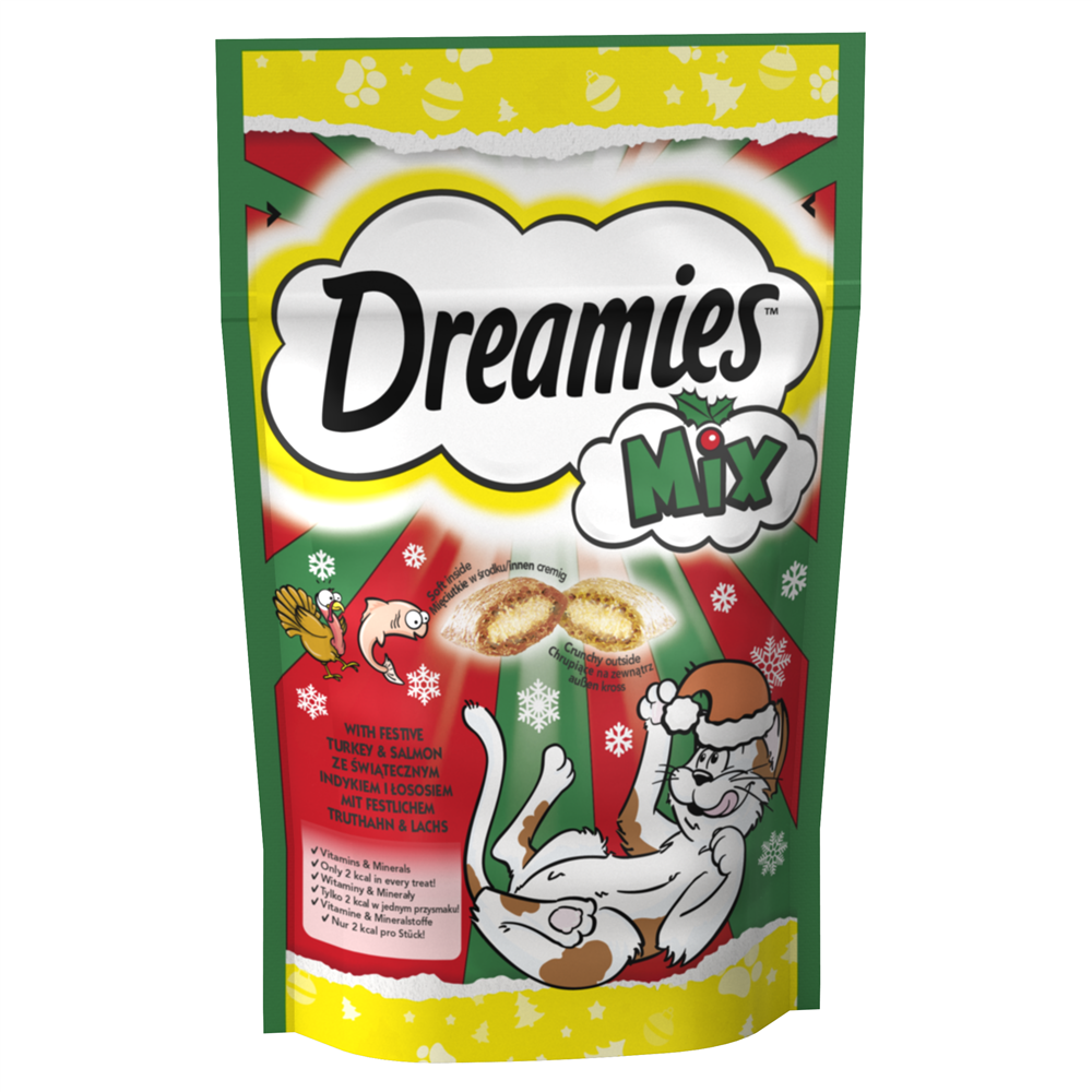 Dreamies Mix Cat Treats with Salmon and Turkey, 60g