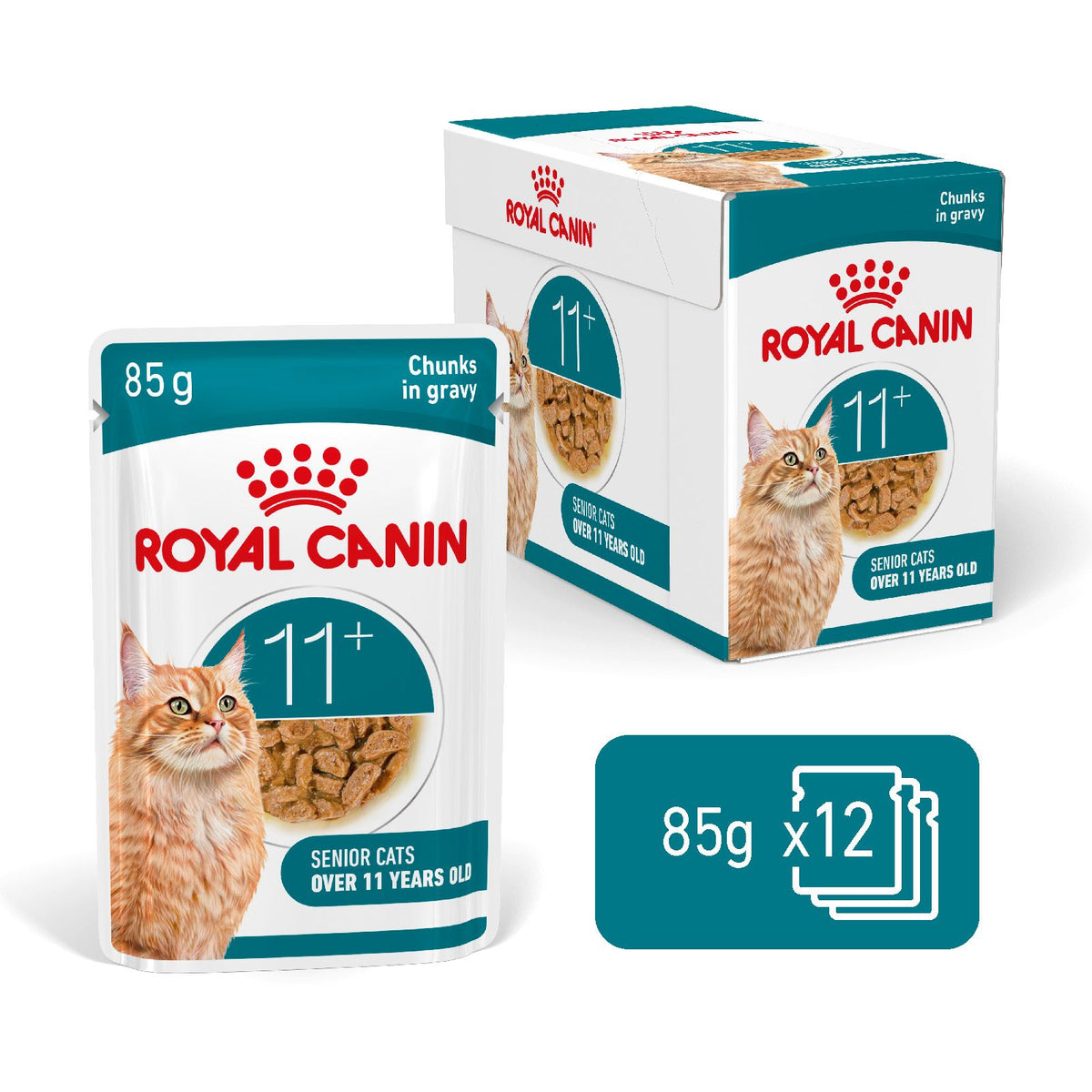 Royal Canin Ageing 11+ Wet Cat Food in Gravy for Senior Cats, 85g