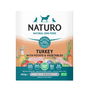 Naturo Grain Free Turkey with Potato & Vegetables Wet Dog Food for Adult Dogs, 400g