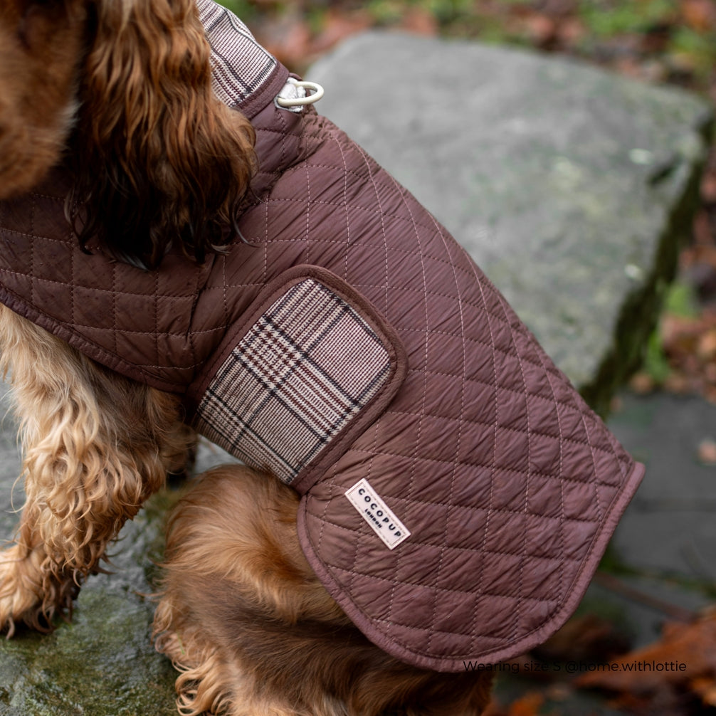 Cocopup Pup Plaid Quilted Dog Coat