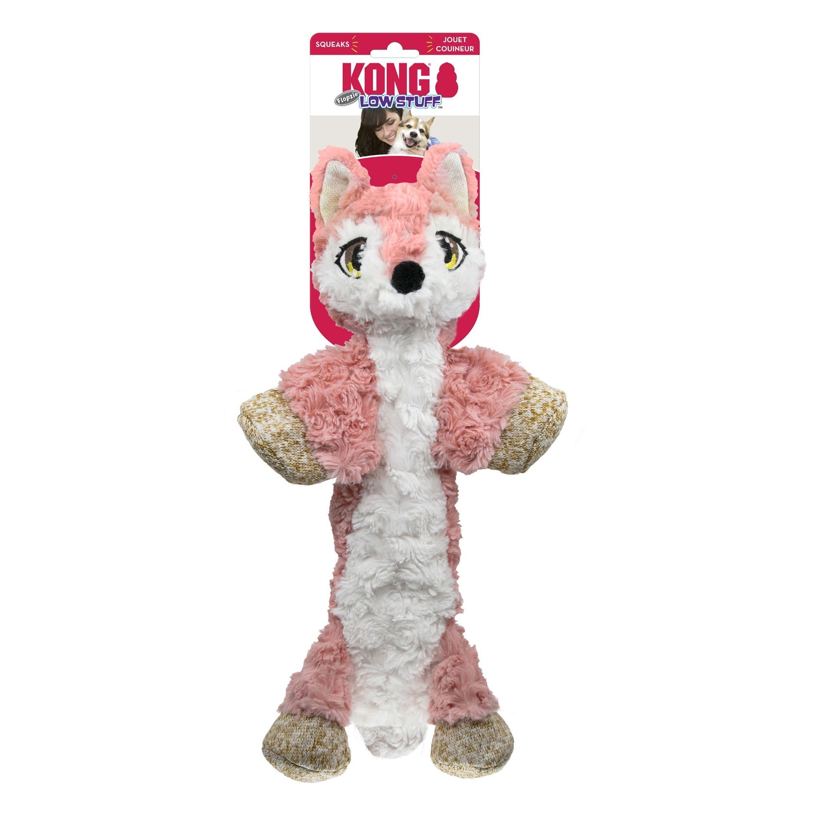 Kong Low Stuff Flopzie Fox Dog Toy, Medium