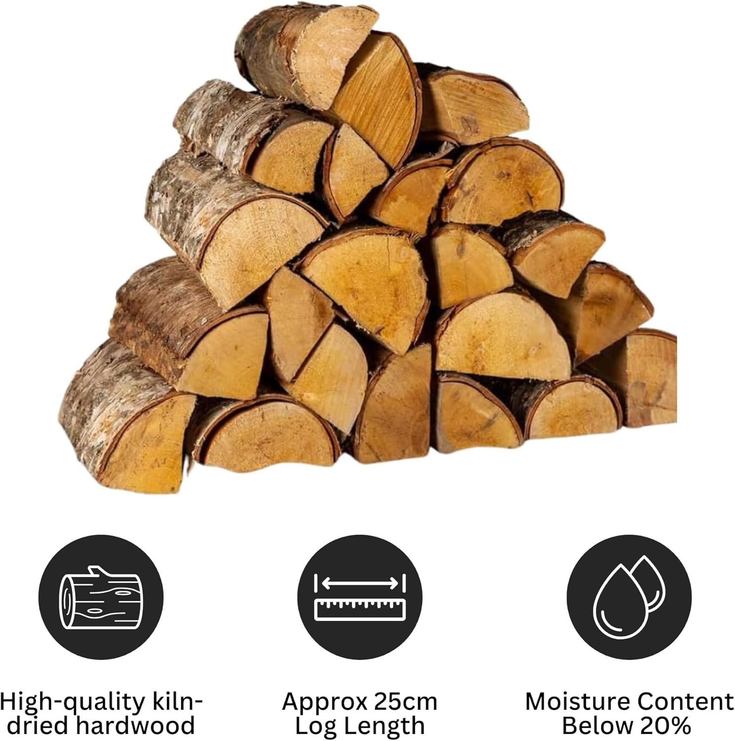 Hadley Premium Kiln-Dried Hardwood Fire Logs, 10kg