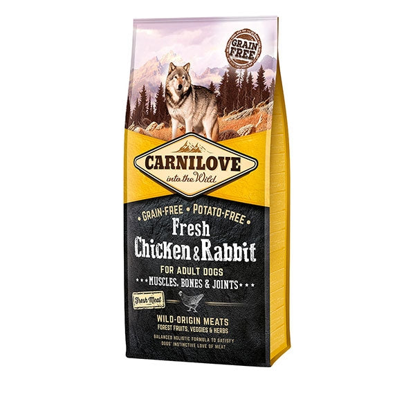 Carnilove Fresh Chicken & Rabbit Dry Dog Food for Adult Dogs