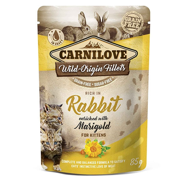 Carnilove Rabbit with Marigold Wet Cat Food for Kittens, 85g