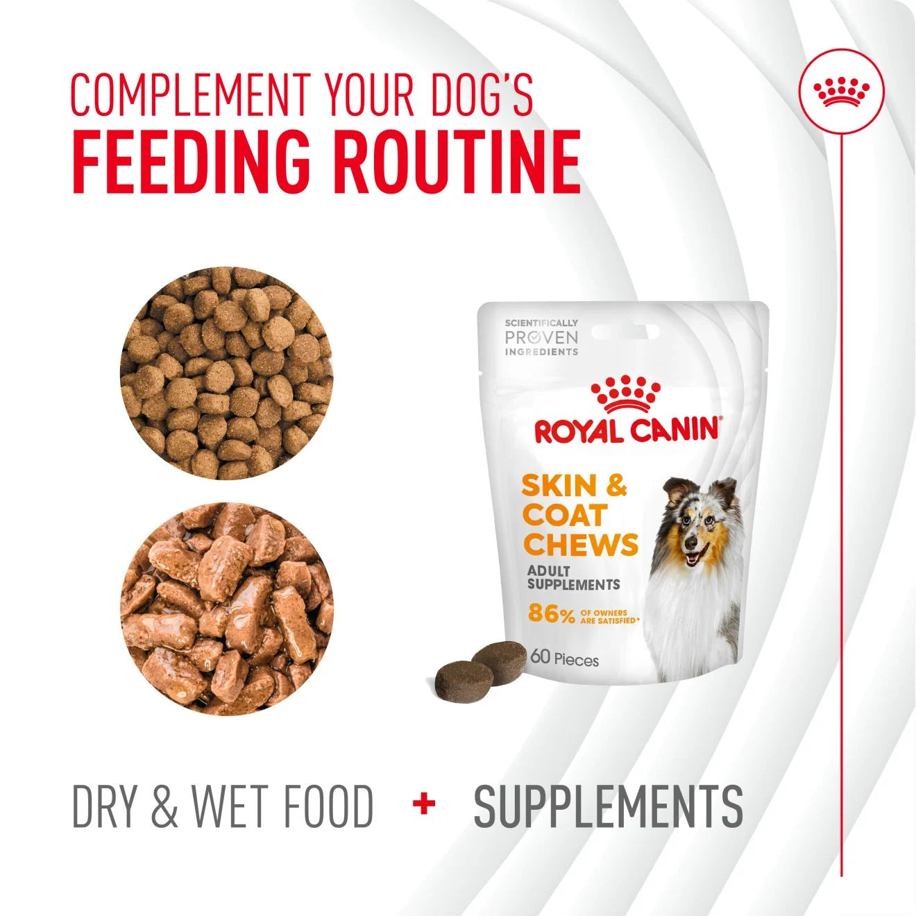 Royal Canin Dog Supplement for Skin & Coat Soft Chews, 240g