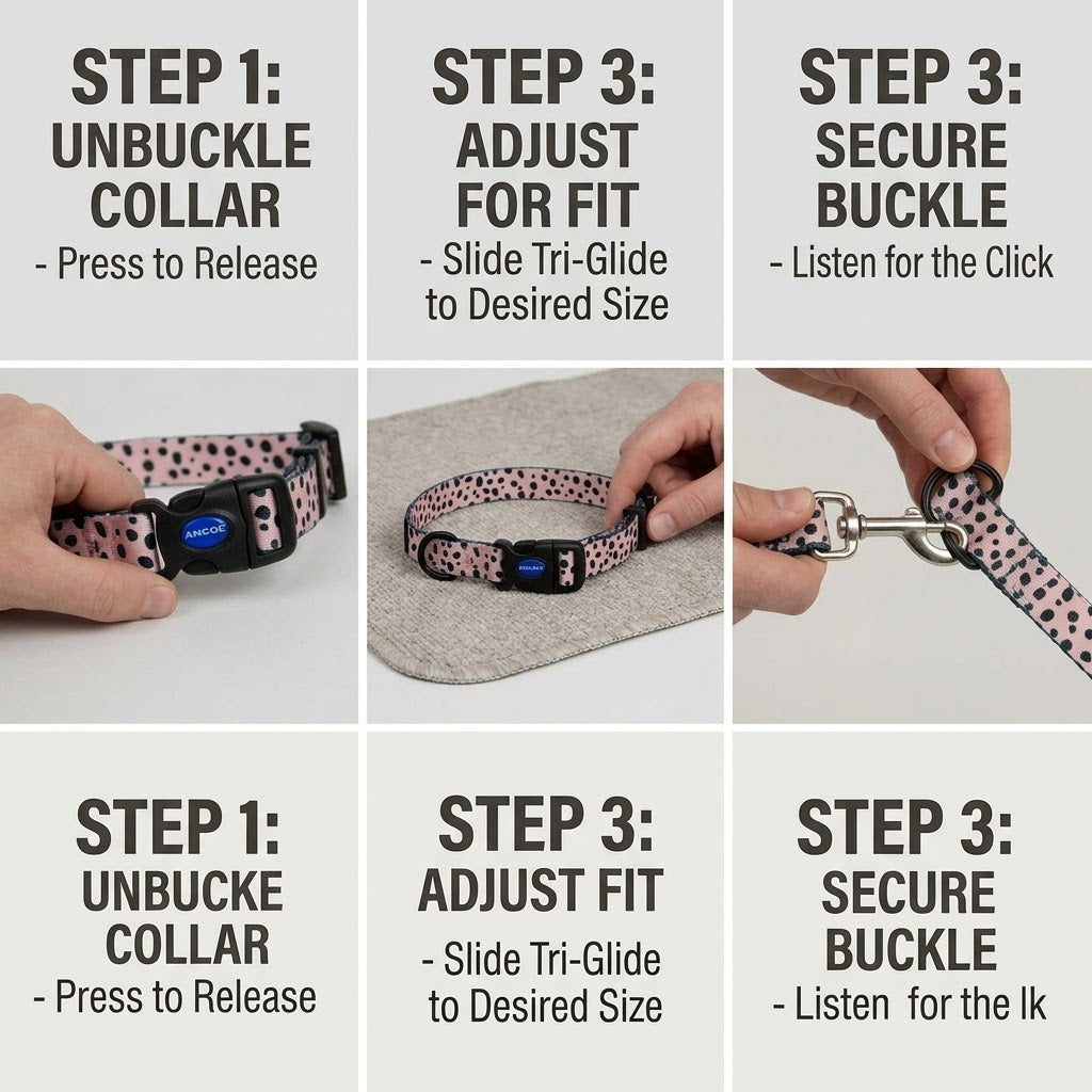 Ancol Soho Dalmatian Patterned Dog Collar All Life Stages 20-70cm