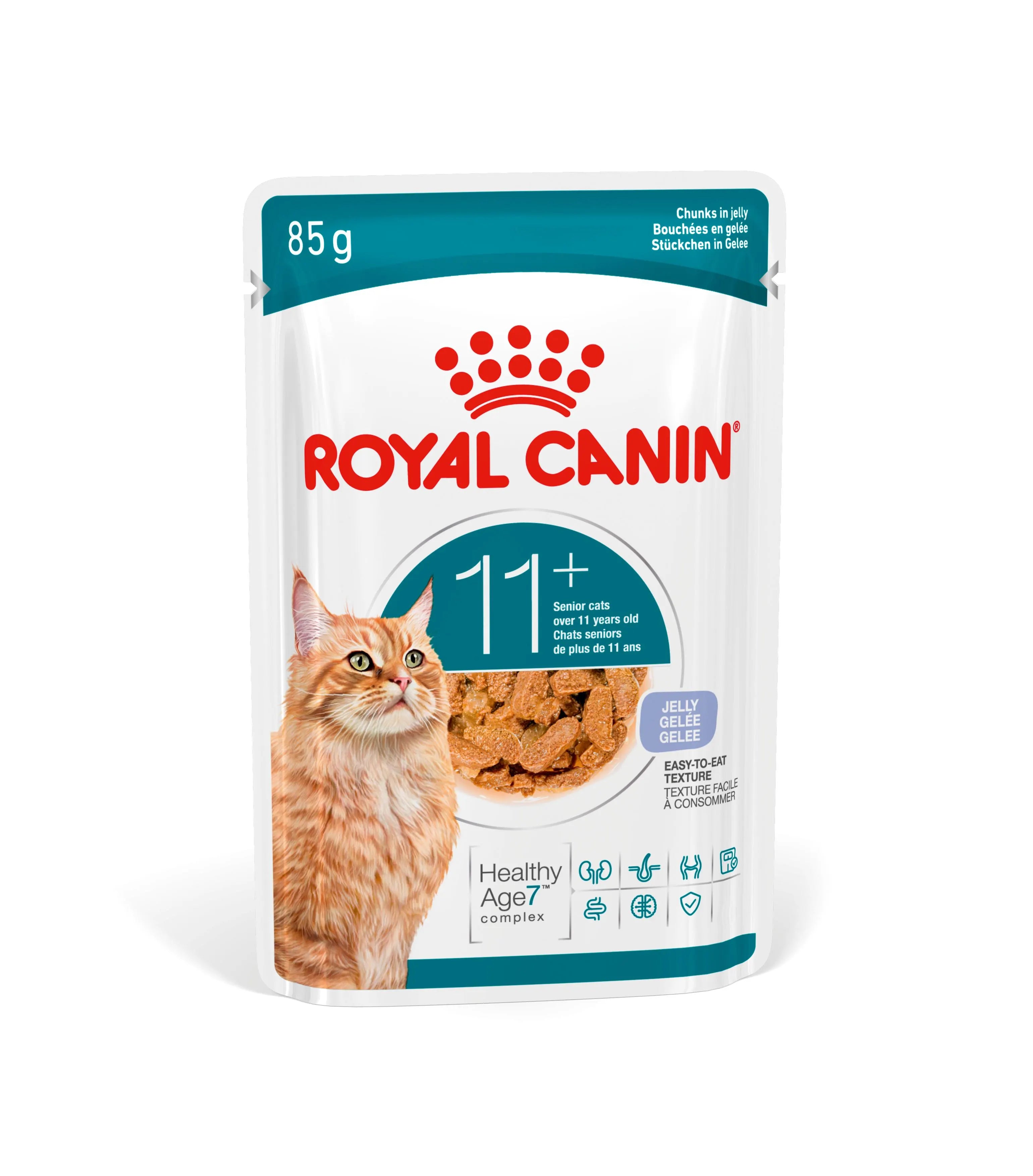 Royal Canin Ageing 11+ Wet Cat Food Chunks in Jelly for Senior Cats, 85g