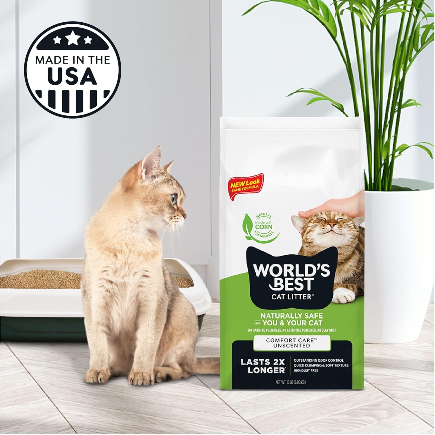 World's Best Comfort Care Unscented Cat Litter, 3.63kg