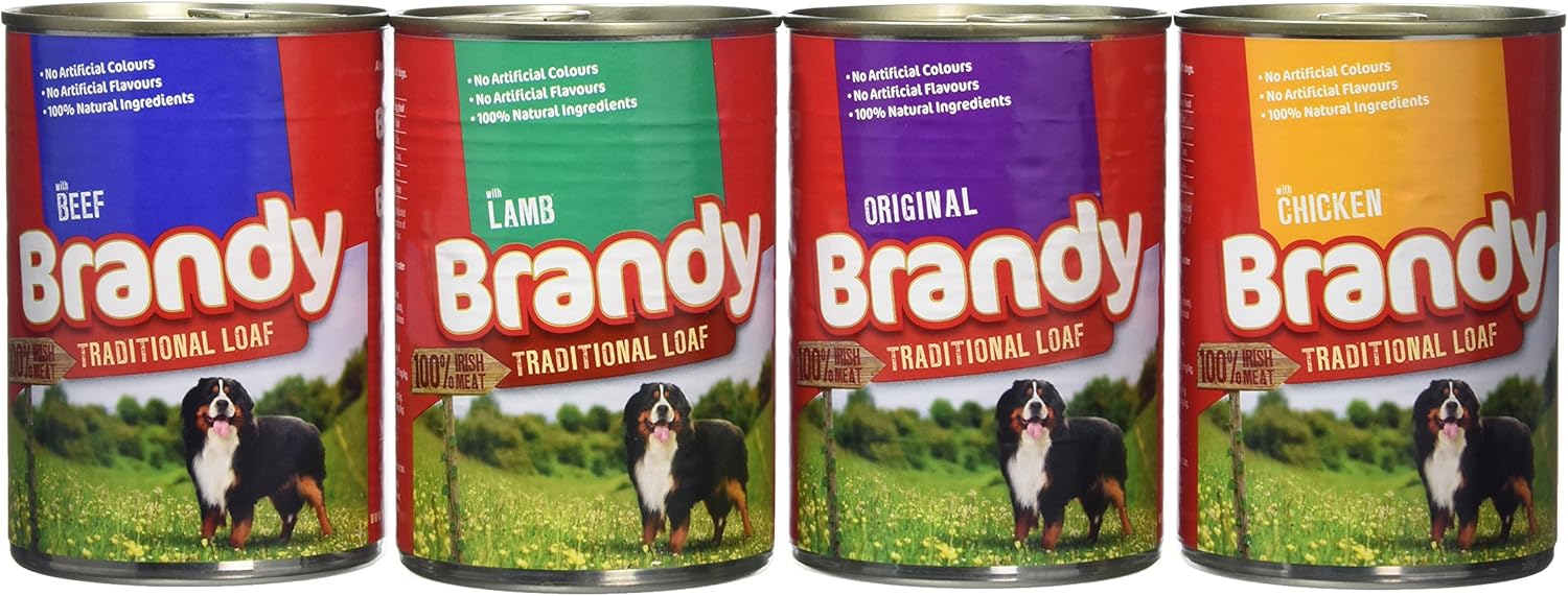 Brandy Traditional Loaf Assorted Wet Dog Food for Adult Dogs, 12 x 395g