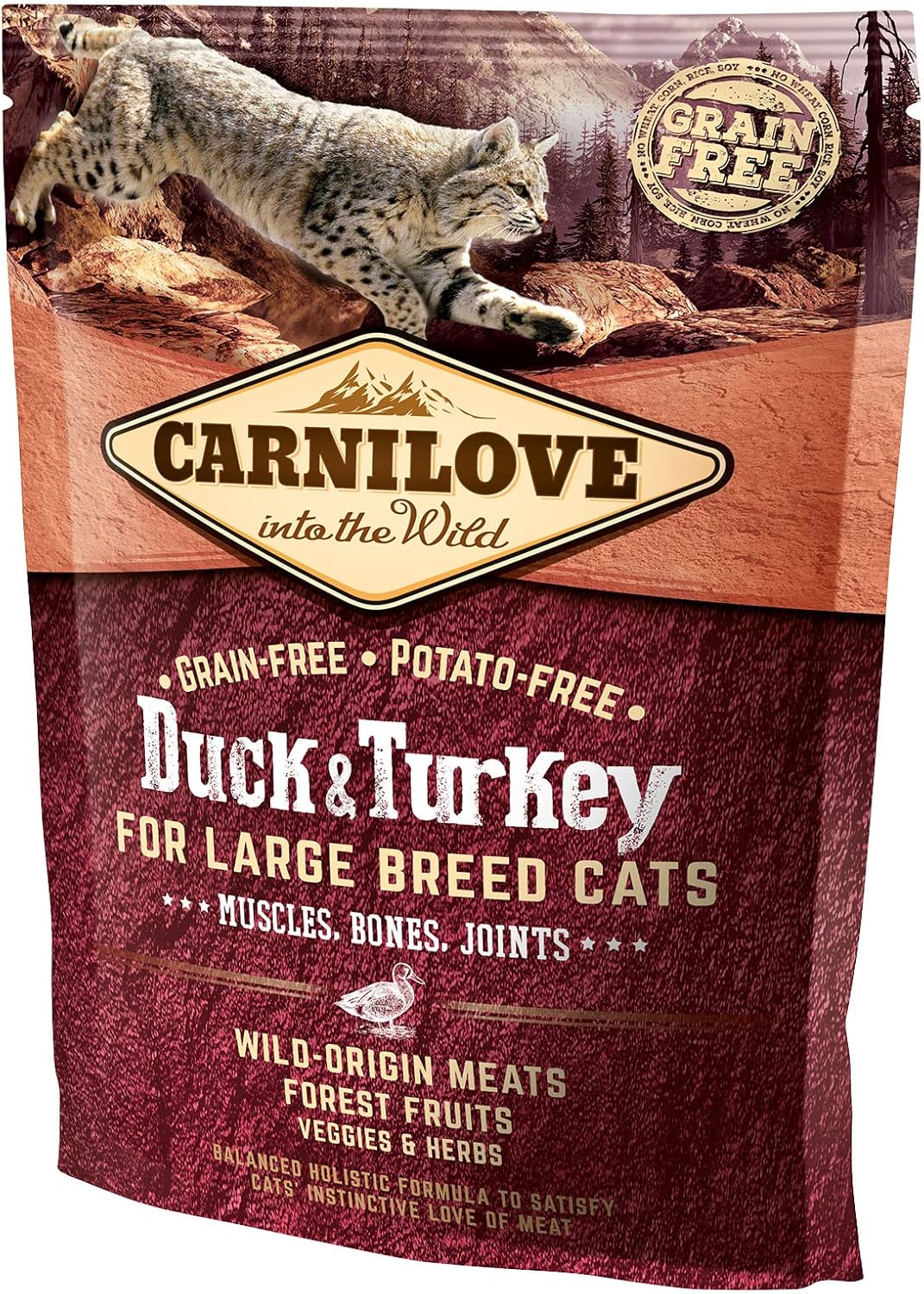 Carnilove Duck & Turkey Dry Cat Food for Large Breed Adult Cats