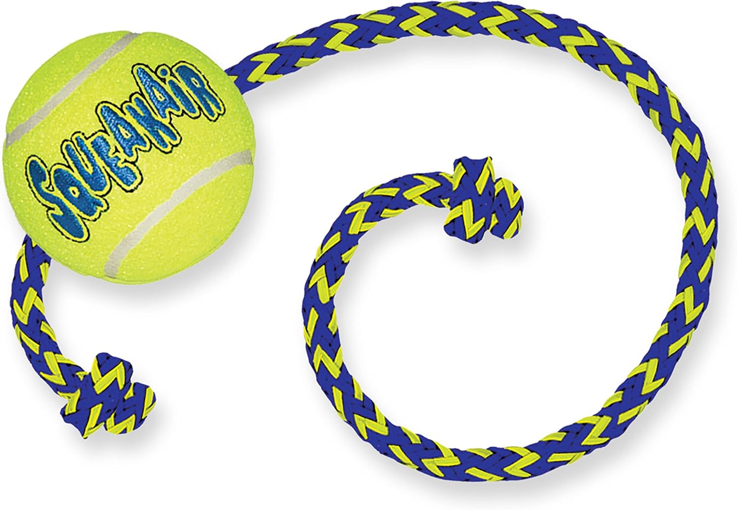 Kong AirDog Squeaker Tennis Ball With Rope, Medium