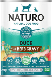 Naturo Grain & Gluten Free Duck in a Herb Gravy Wet Dog Food for Adult Dogs, 390g