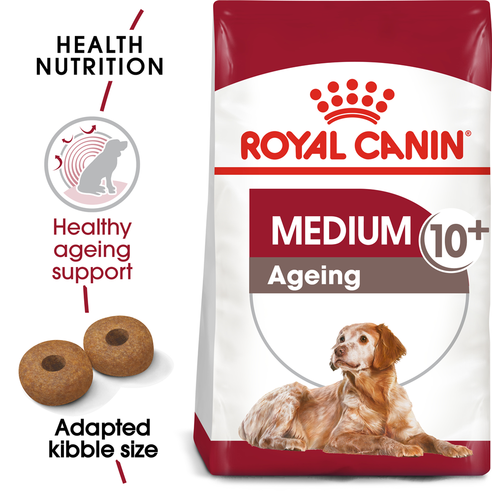 Royal Canin Ageing 10+ Dry Dog Food for Medium Breed Senior Dogs, 3kg