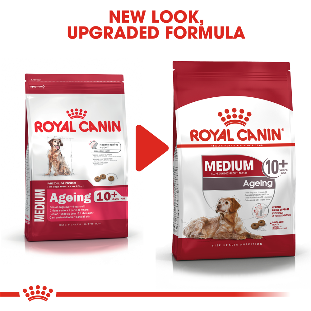Royal Canin Ageing 10+ Dry Dog Food for Medium Breed Senior Dogs, 3kg