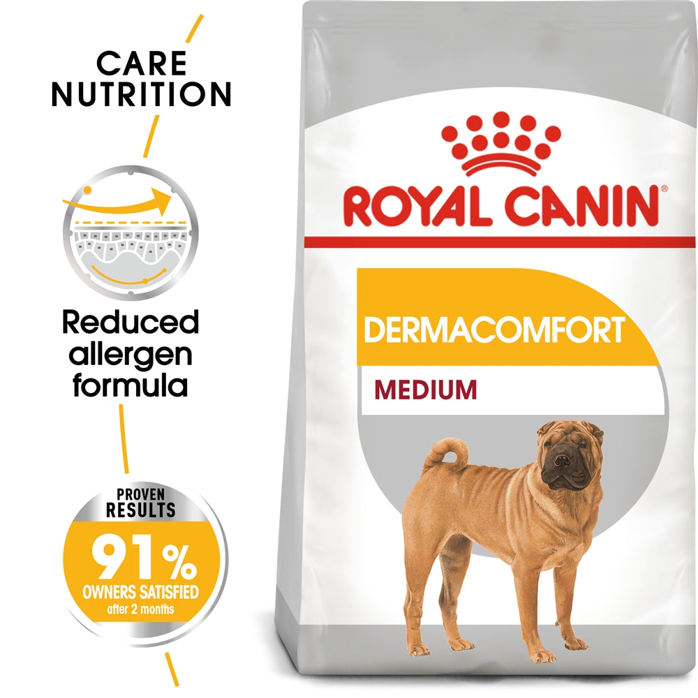Royal Canin Dermacomfort Dry Dog Food for Medium Breed Adult Dogs, 3kg