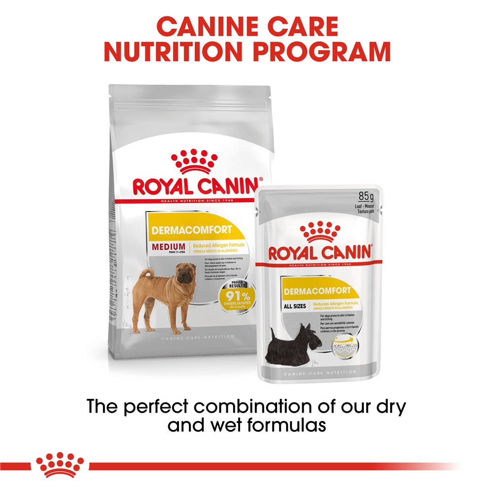 Royal Canin Dermacomfort Dry Dog Food for Medium Breed Adult Dogs, 3kg