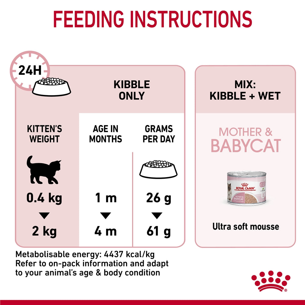 Royal Canin Mother & Babycat Dry Cat Food for Adult Cats & Kittens, 400g
