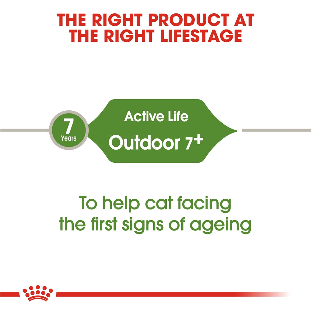 Royal Canin Outdoor 7+ Dry Cat Food for Active Outdoor Senior Cats, 400g