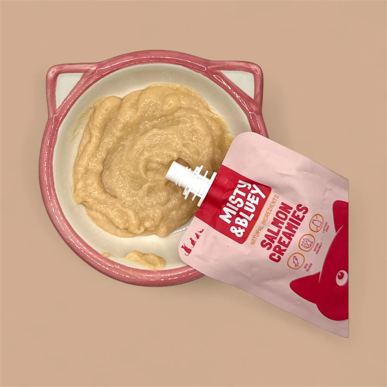 Misty & Bluey Salmon Creamies Cat Treats, 75g