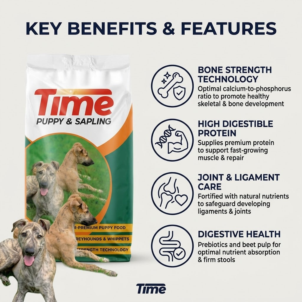 Time Greyhound Puppy & Sapling Dry Dog Food for Adult Dogs & Puppies, 15kg