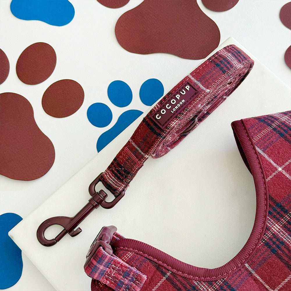 Cocopup Mulberry Plaid Dog Lead