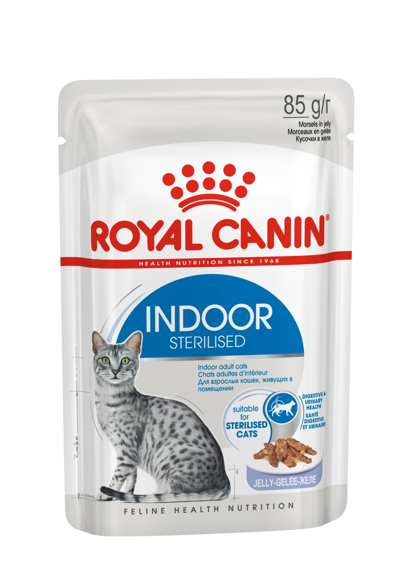 Royal Canin Indoor Sterilised Wet Cat Food Morsels in Jelly for Adult Cats, 85g