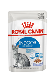 Royal Canin Indoor Sterilised Wet Cat Food Morsels in Jelly for Adult Cats, 85g