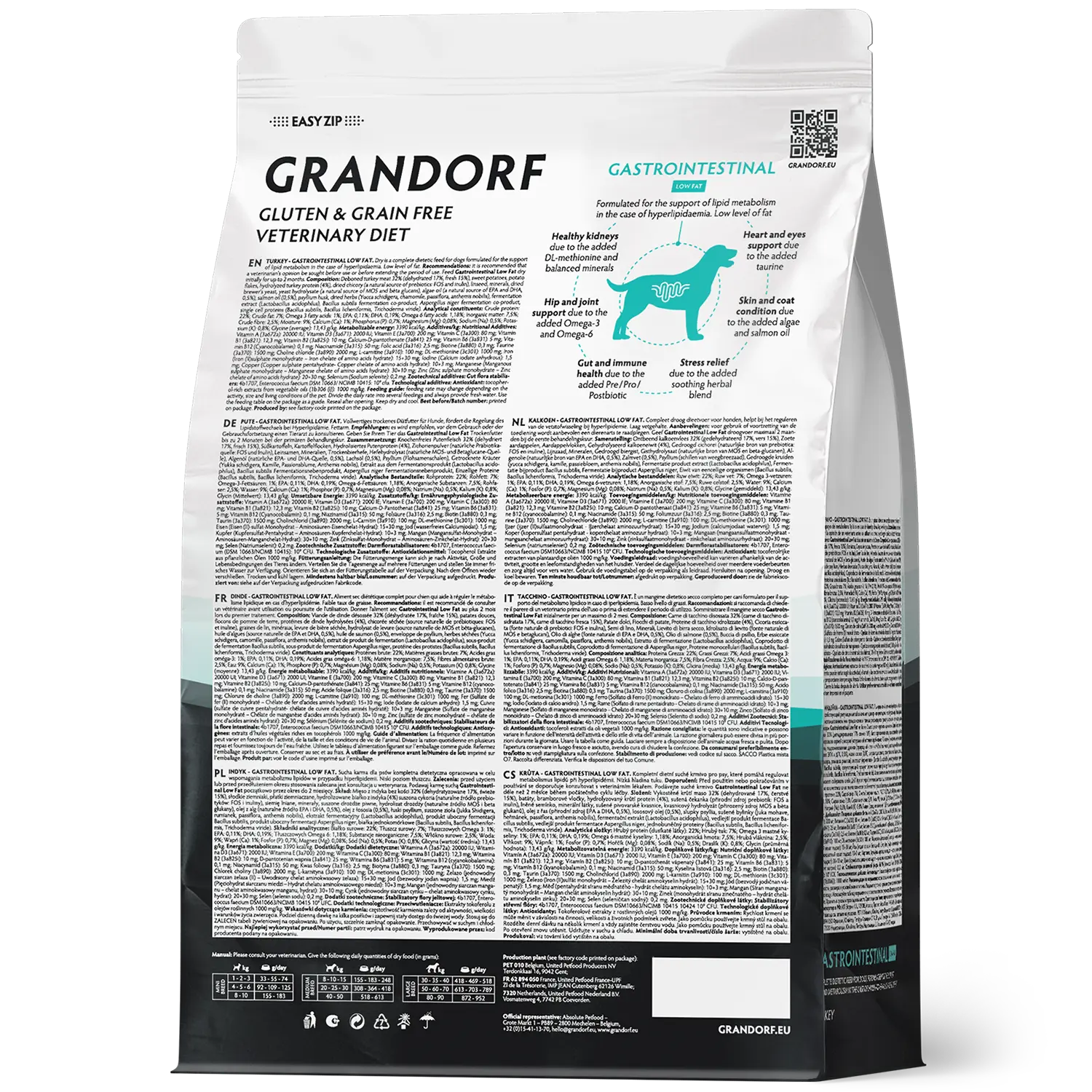 Grandorf Vet Turkey Low Fat Gastrointestinal Dry Dog Food for Adult Dogs