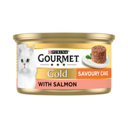 Gourmet Gold Savoury Cake with Salmon Wet Cat Food for Adult Cats, 85g