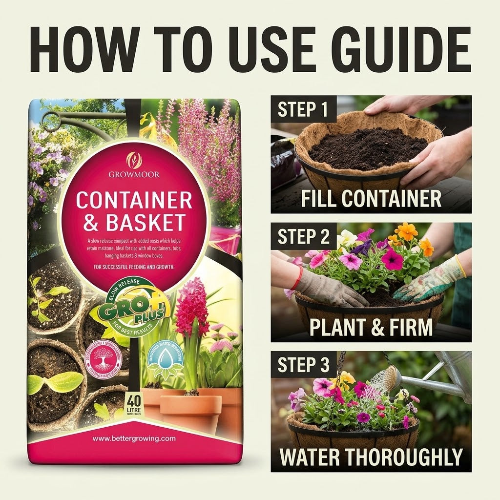 Growmoor Container & Hanging Basket Multi-Purpose Compost, 40L