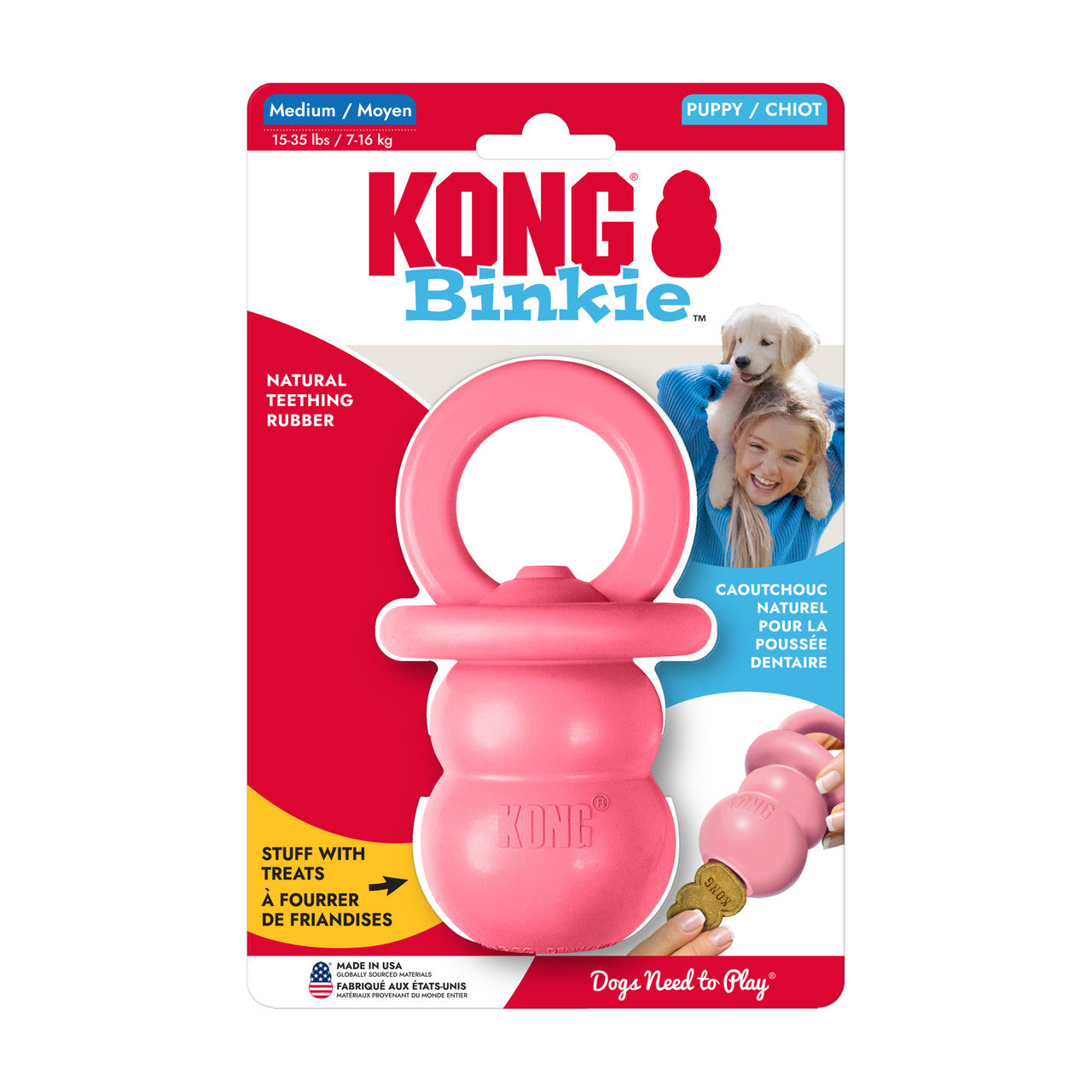 Kong Puppy Binkie Dog Toy, Medium