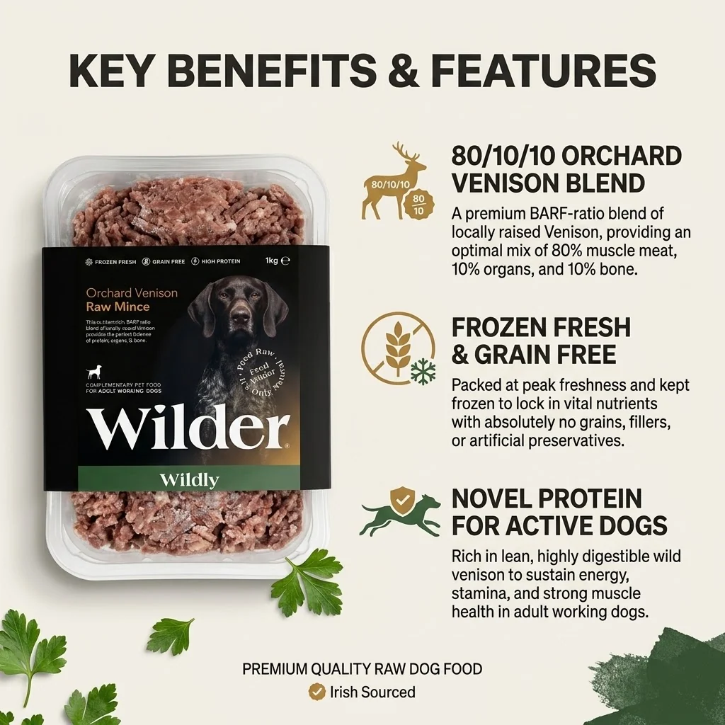 Wilder Orchard Venison Raw Mince Dog Food, 1 kg