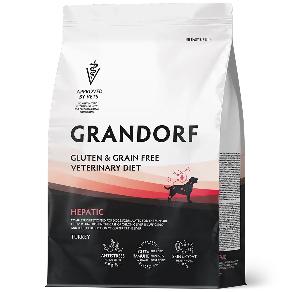 Grandorf Vet Turkey Hepatic Dry Dog Food for Adult Dogs