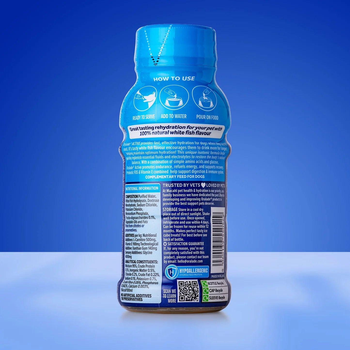 Oralade Active+ Advanced Hydration for Dogs - White Fish, 250ml