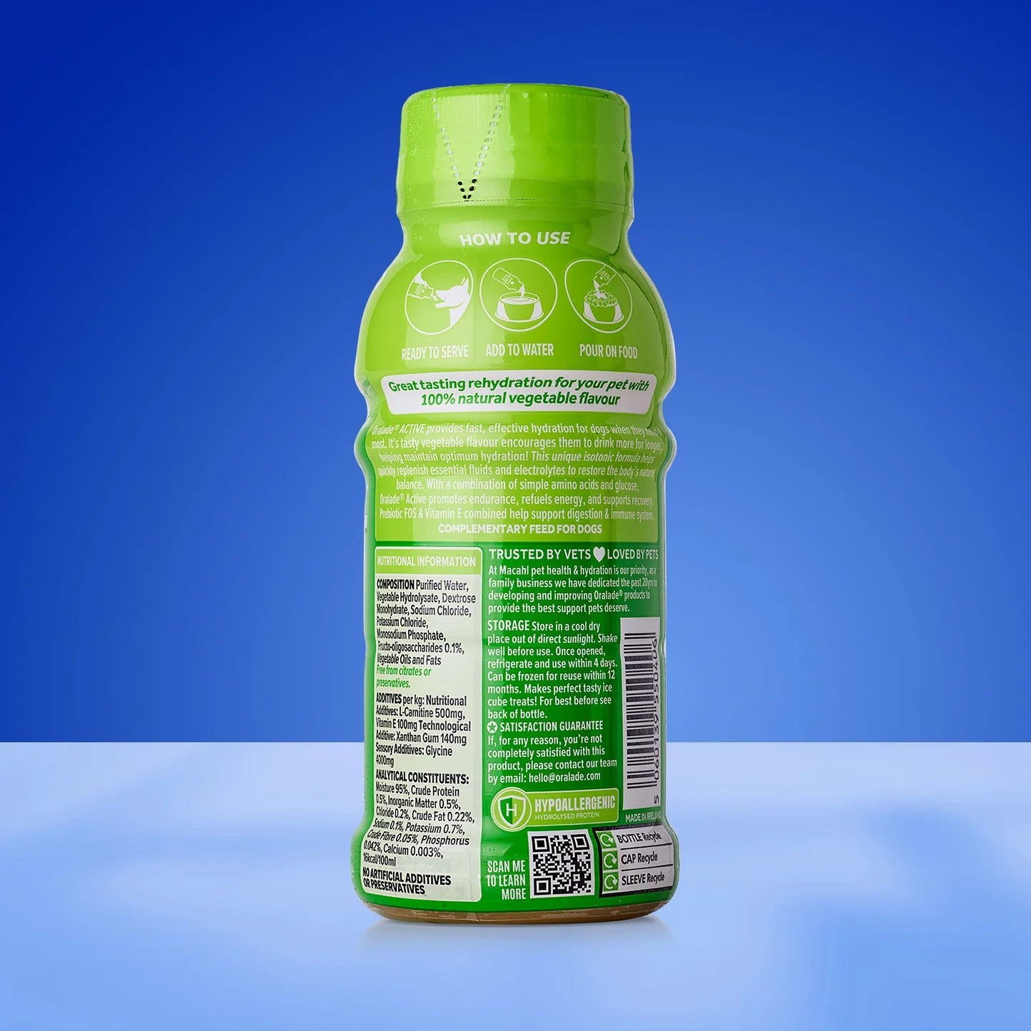 Oralade Active+ Advanced Hydration for Dogs - Vegetable, 250ml