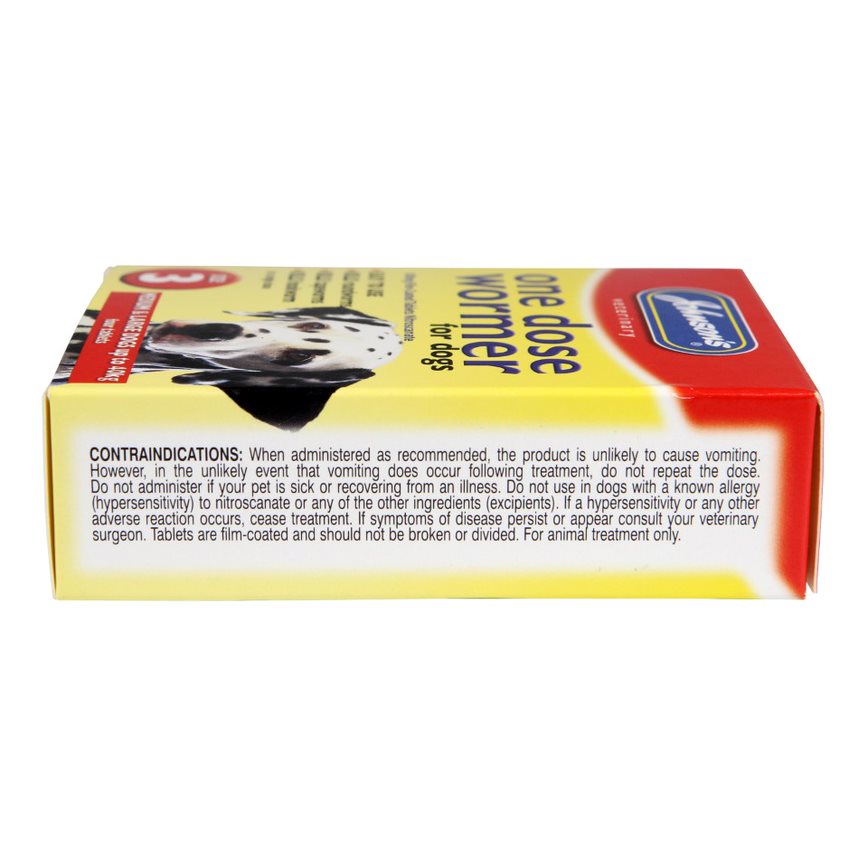 Johnson's One Dose Wormer for Medium & Large Breed Puppies & Adult Dogs, Size 3