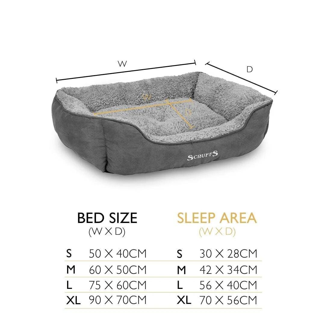 Scruffs Cosy Grey Soft-Walled Box Dog Bed, Large