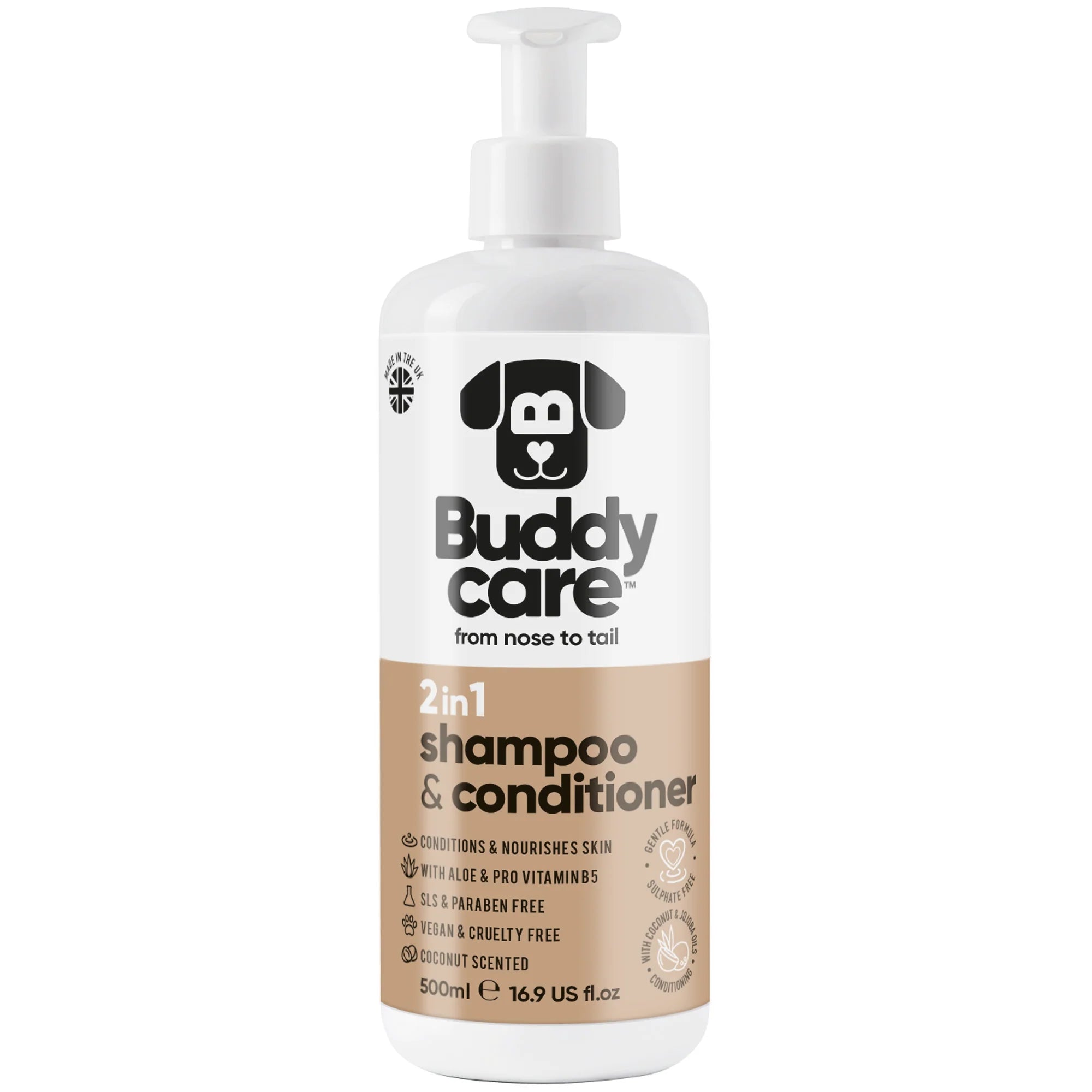 Buddycare 2in1 Dog Shampoo & Conditioner, 500ml