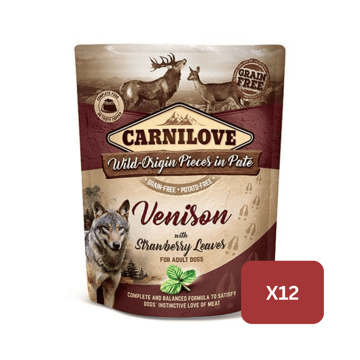 Carnilove Venison with Strawberry Wet Dog Food for Adult Dogs, 300g