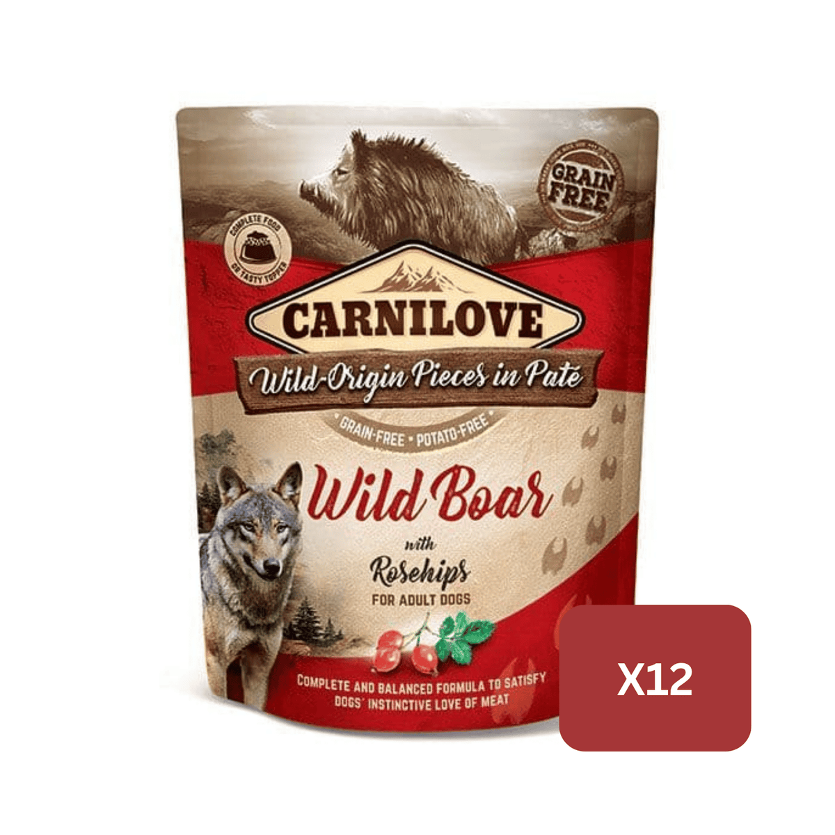 Carnilove Wild Boar with Rosehips Wet Dog Food for Adult Dogs, 300g