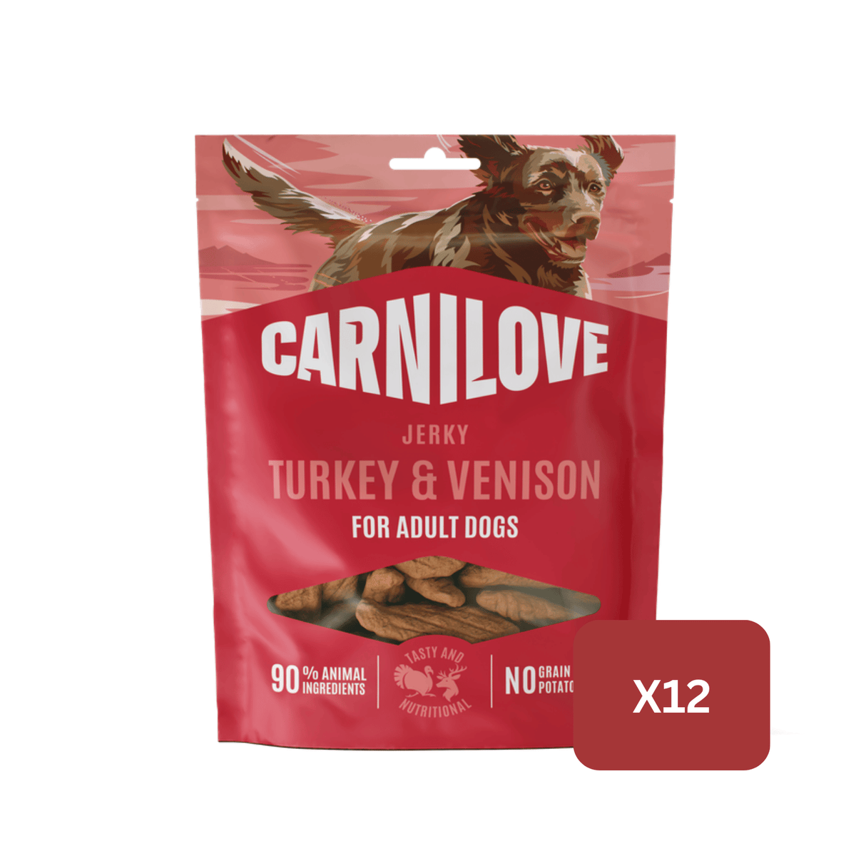 Carnilove Turkey with Venison Jerky Fillet Dog Treat for Adult Dogs, 100g