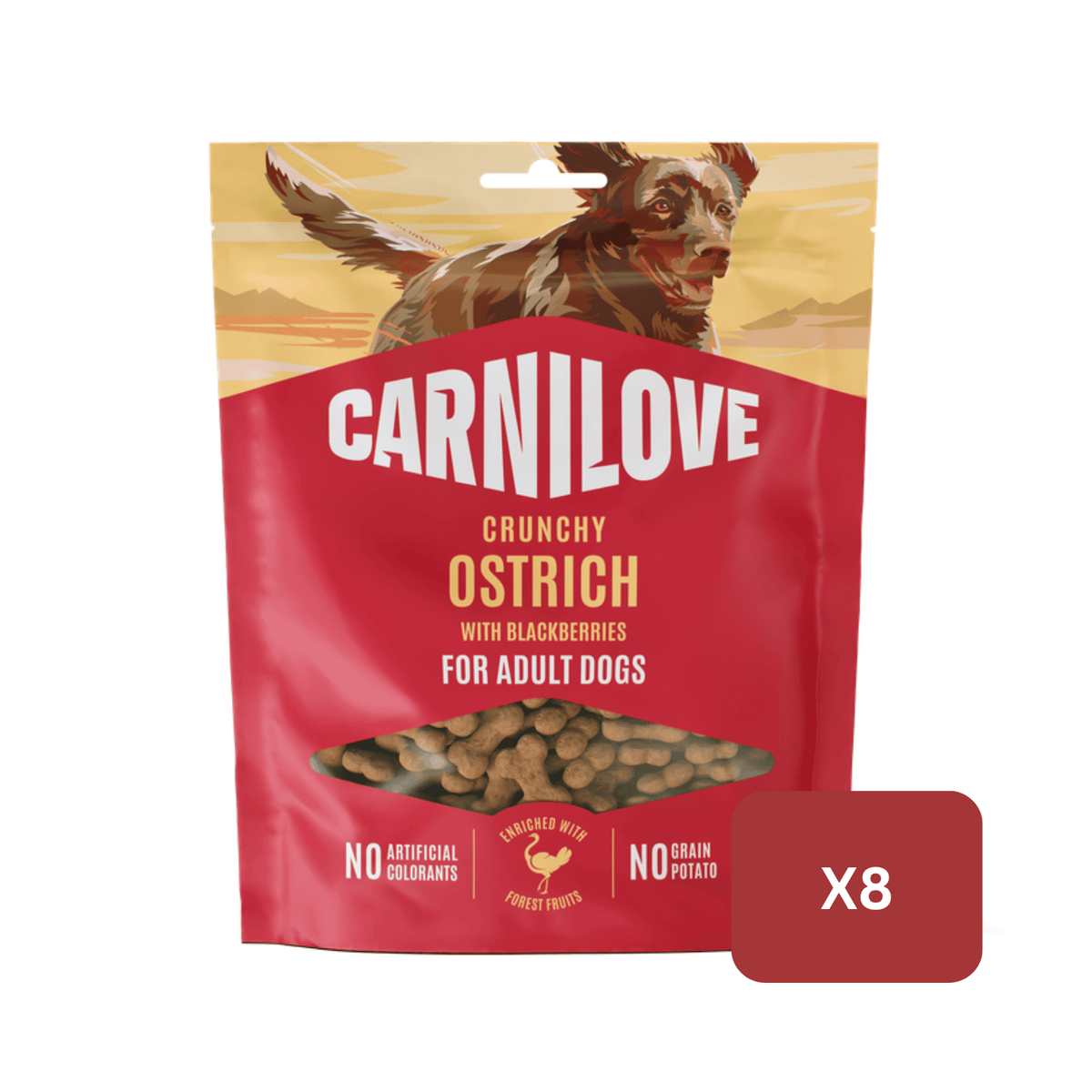 Carnilove Ostrich with Blackberries Crunchy Dog Treats, 200g