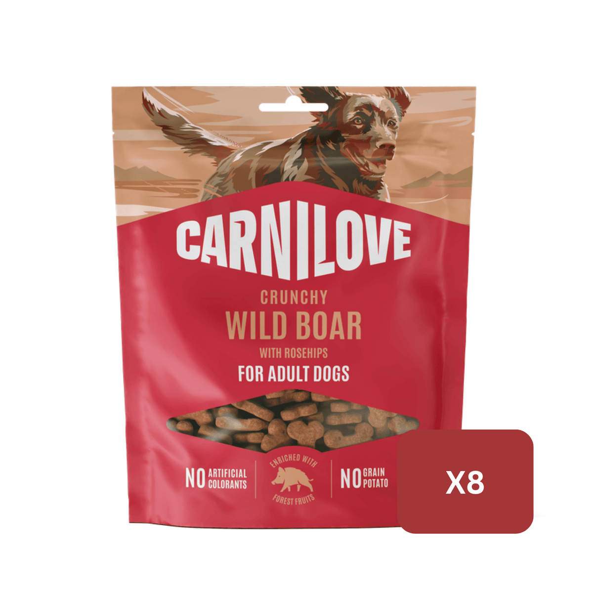 Carnilove Wild Boar with Rosehips Crunchy Dog Treats for Active Dogs, 200g
