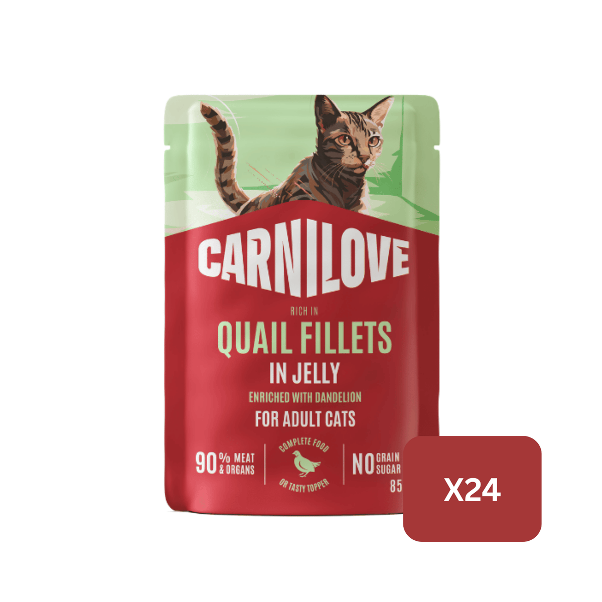 Carnilove Quail with Dandelion Wet Cat Food for Adult Cats, 85g