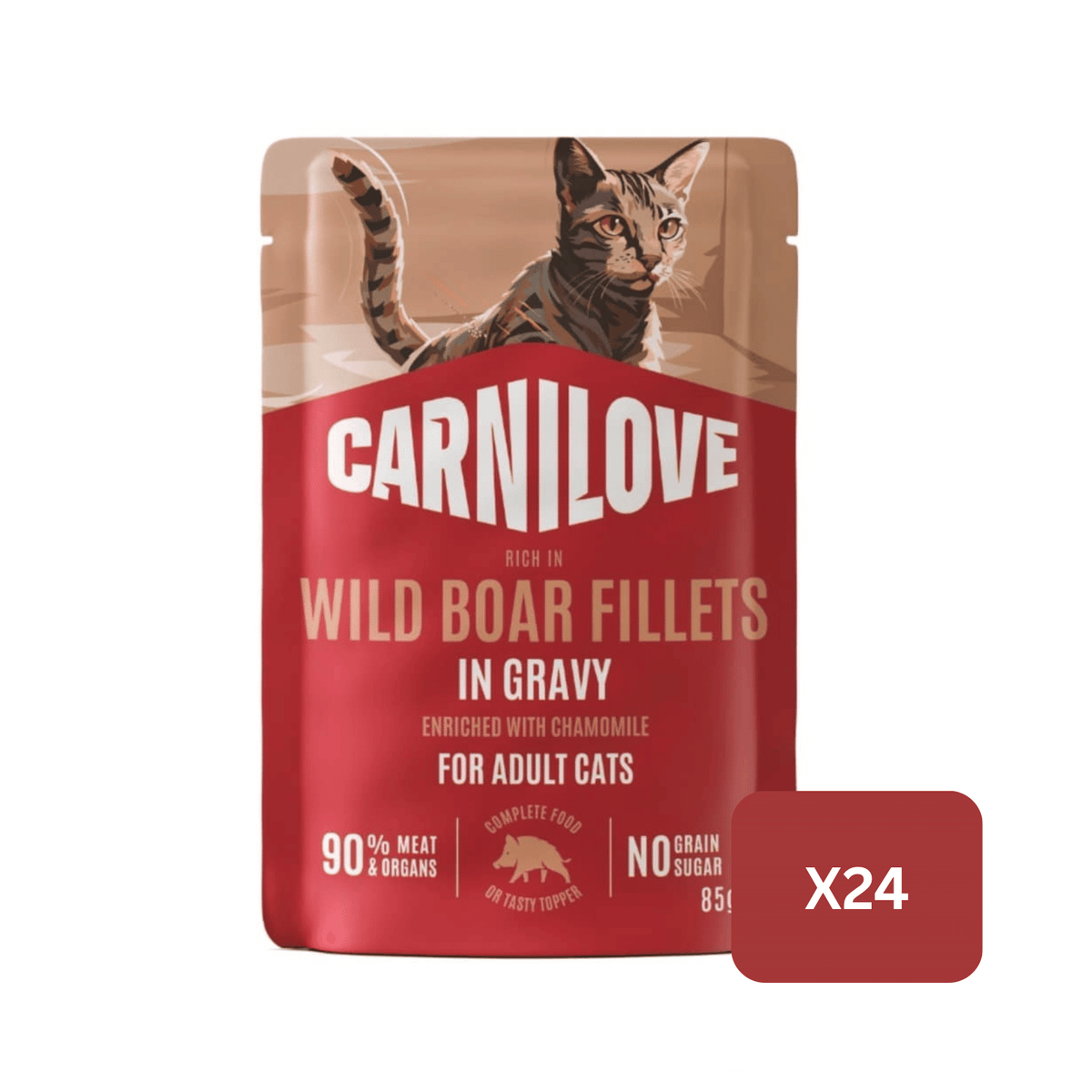 Carnilove Wild Boar with Chamomile in Gravy Wet Cat Food for Adult Cats, 85g