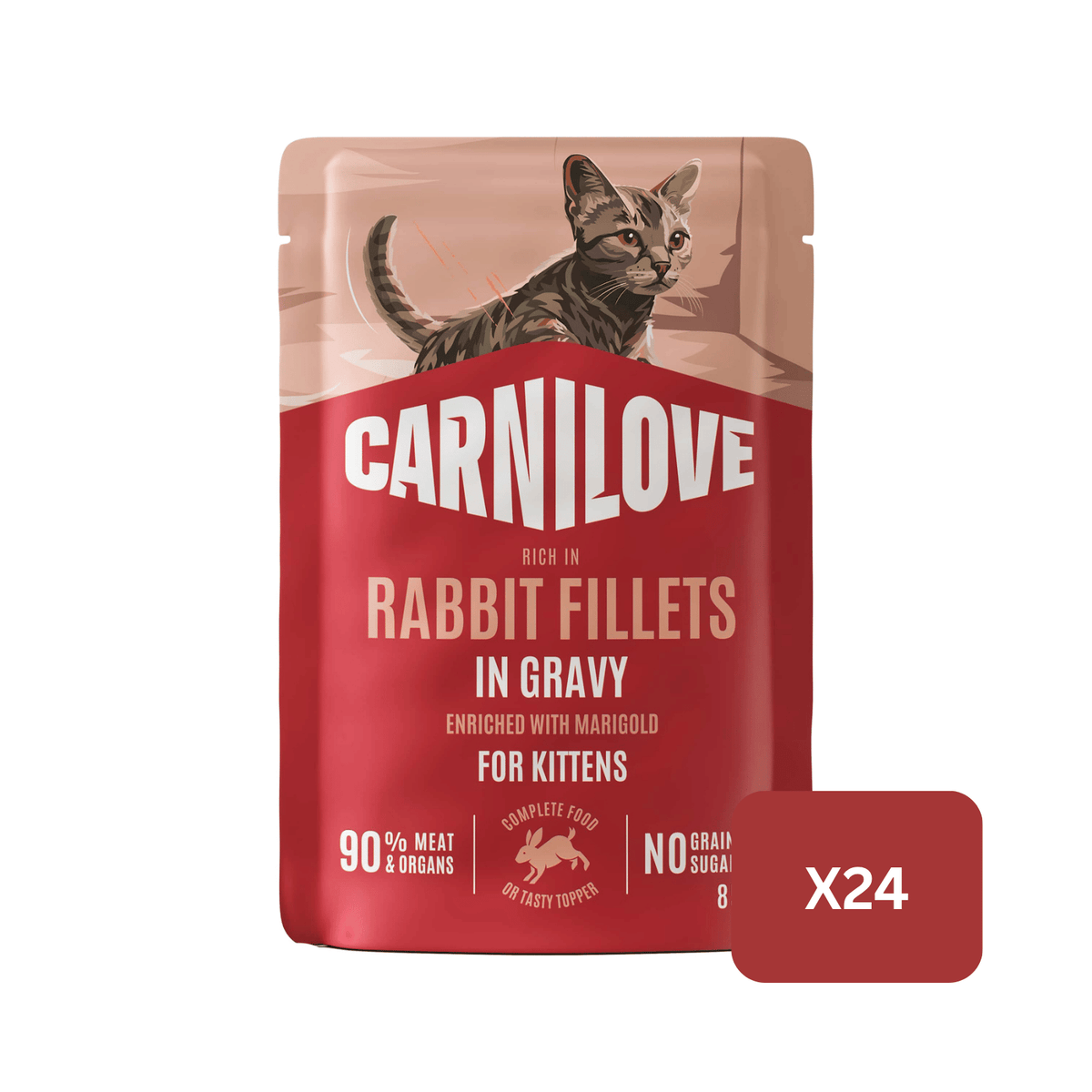 Carnilove Rabbit with Marigold in Gravy Wet Cat Food for Kittens, 85g