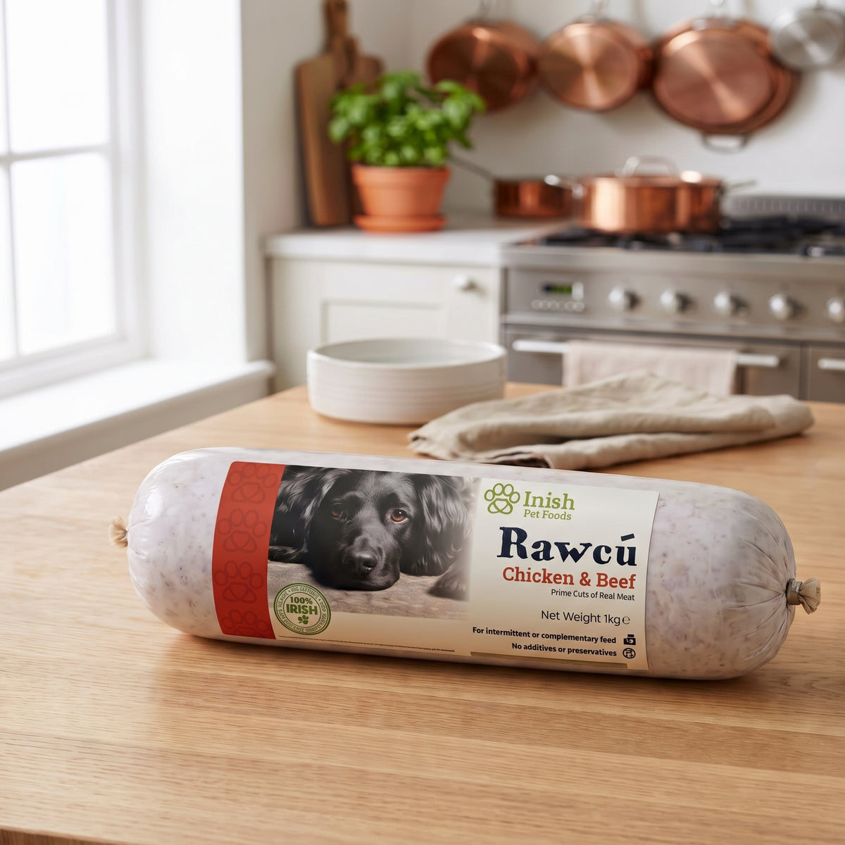 RawCú Chicken & Beef Raw Dog Food, 1kg