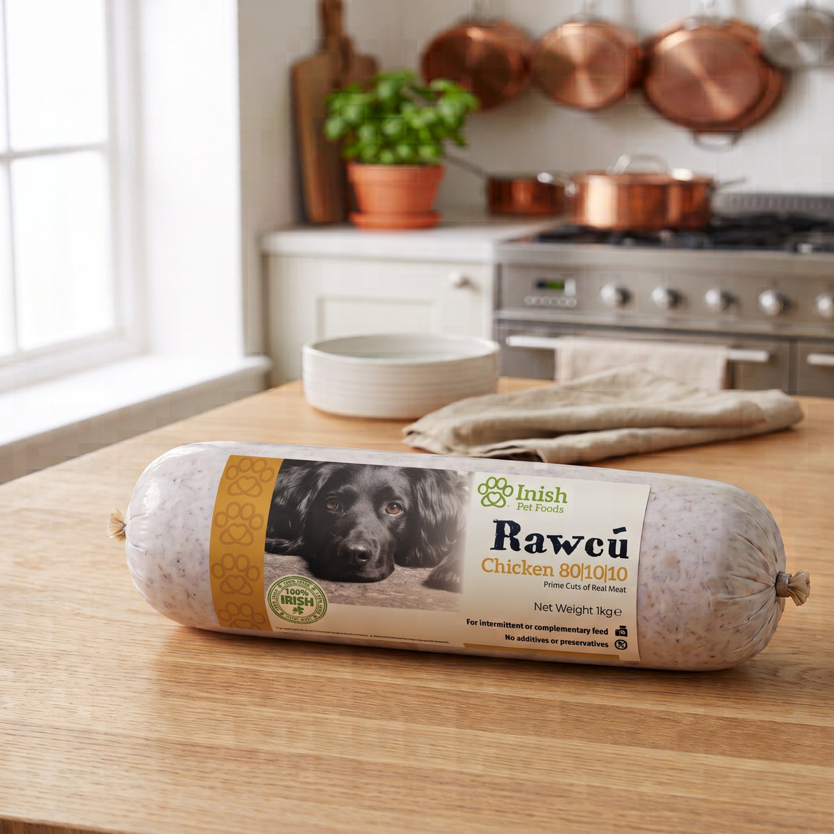 RawCú Chicken 80/10/10 Raw Dog Food, 1kg